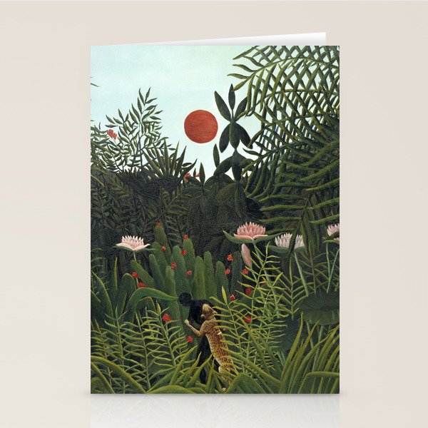 Henri Rousseau Virgin forest at setting sun Stationery Card Gallery Image 1