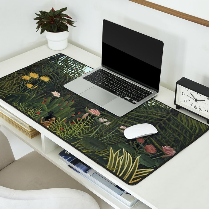 Henri Rousseau Virgin forest at setting sun Desk Mat Gallery Image 2