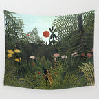 Henri Rousseau Virgin forest at setting sun Wall Tapestry Gallery Image 4