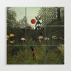 Henri Rousseau Virgin forest at setting sun Wood Wall Art Gallery Image 1