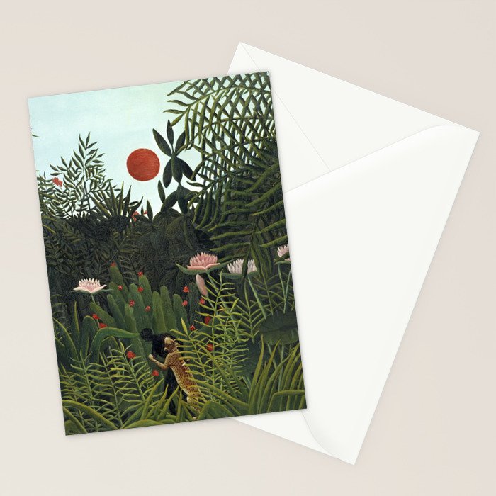 Henri Rousseau Virgin forest at setting sun Stationery Card Gallery Image 2