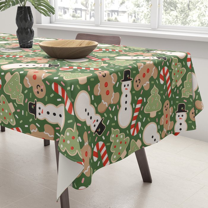 Sweet Christmas Cookies on Green Tablecloth Gallery Image 3