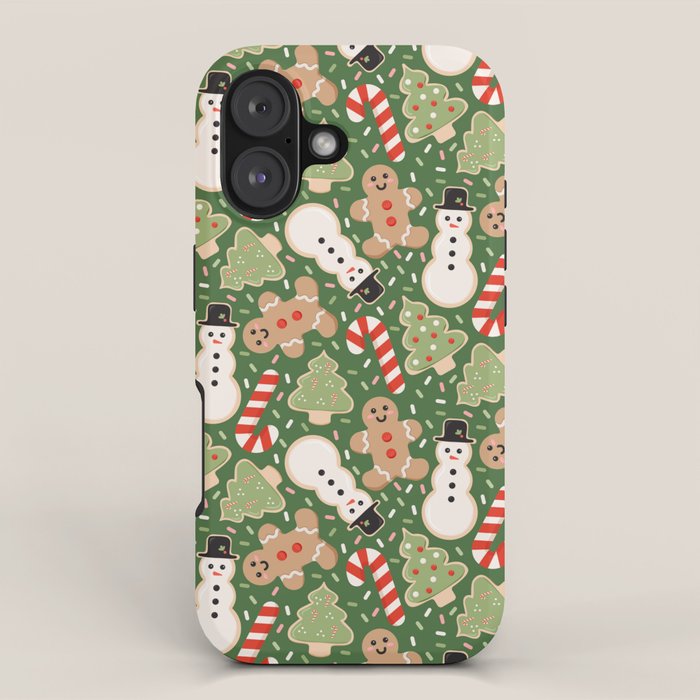 Sweet Christmas Cookies on Green iPhone Case Gallery Image 1