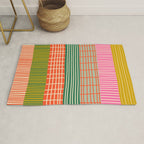 Mid Century Finnish Patchwork Vertical Stripe Pattern Rug Gallery Image 1