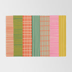 Mid Century Finnish Patchwork Vertical Stripe Pattern Rug Gallery Image 2