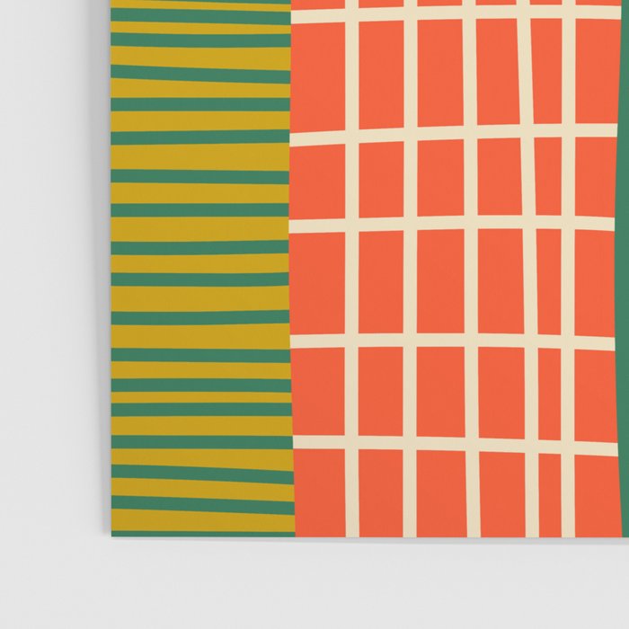 Mid Century Finnish Patchwork Vertical Stripe Pattern Poster Gallery Image 3