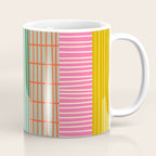 Mid Century Finnish Patchwork Vertical Stripe Pattern Coffee Mug Gallery Image 1