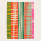 Mid Century Finnish Patchwork Vertical Stripe Pattern Poster Gallery Image 4