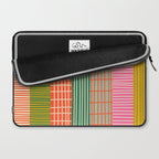 Mid Century Finnish Patchwork Vertical Stripe Pattern Laptop Sleeve Gallery Image 2