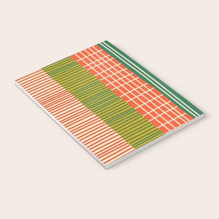 Mid Century Finnish Patchwork Vertical Stripe Pattern Notebook Gallery Image 3