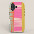 Mid Century Finnish Patchwork Vertical Stripe Pattern iPhone Case Gallery Image 1