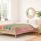Mid Century Finnish Patchwork Vertical Stripe Pattern Duvet Cover Gallery Image 2