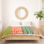 Mid Century Finnish Patchwork Vertical Stripe Pattern Duvet Cover Gallery Image 3
