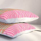Mid Century Finnish Patchwork Vertical Stripe Pattern Pillow Sham Gallery Image 3