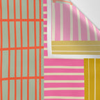 Mid Century Finnish Patchwork Vertical Stripe Pattern Wall Tapestry Gallery Image 3