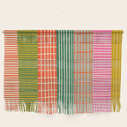 Mid Century Finnish Patchwork Vertical Stripe Pattern Wall Hanging Gallery Image 1