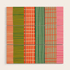 Mid Century Finnish Patchwork Vertical Stripe Pattern Wood Wall Art Gallery Image 1