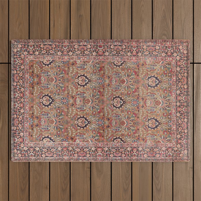 Enchanting Antique Persian Dusky Rose Outdoor Rug Gallery Image 1
