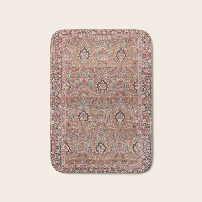 Enchanting Antique Persian Dusky Rose Bath Mat Gallery Image 1