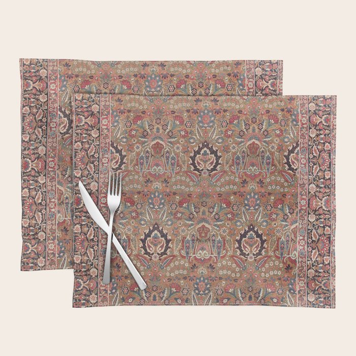 Enchanting Antique Persian Dusky Rose Placemat Gallery Image 1