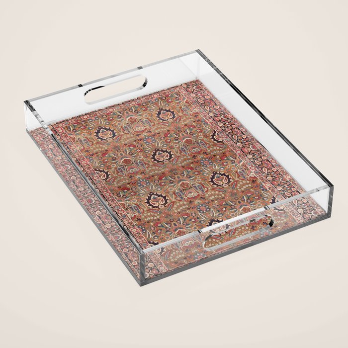 Enchanting Antique Persian Dusky Rose Acrylic Tray Gallery Image 1