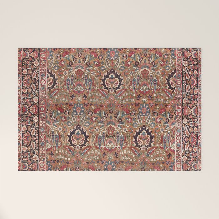 Enchanting Antique Persian Dusky Rose Welcome Mat Gallery Image 1