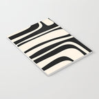 Palm Springs Retro Midcentury Modern Abstract Pattern Black and Almond Cream Notebook Gallery Image 3