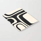 Palm Springs Retro Midcentury Modern Abstract Pattern Black and Almond Cream Notebook Gallery Image 2