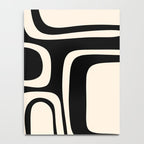 Palm Springs Retro Midcentury Modern Abstract Pattern Black and Almond Cream Notebook Gallery Image 4