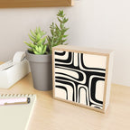 Palm Springs Retro Midcentury Modern Abstract Pattern Black and Almond Cream Mini Art Print Gallery Image 2