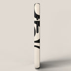 Palm Springs Retro Midcentury Modern Abstract Pattern Black and Almond Cream iPhone Case Gallery Image 2