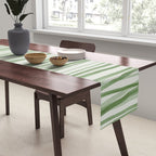 Green Stripes - Modern Abstract Style Table Runner Gallery Image 2