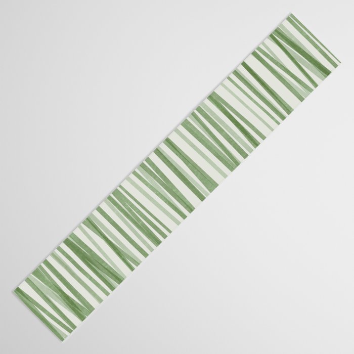 Green Stripes - Modern Abstract Style Table Runner Gallery Image 3