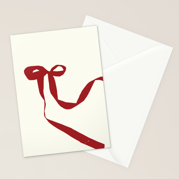 Red Bow Stationery Card Gallery Image 2