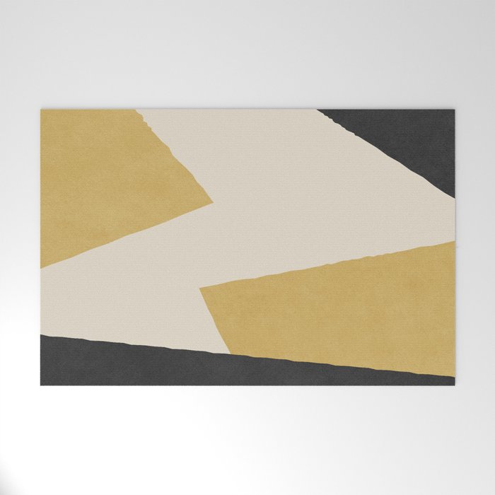 Graphic Edge Shape - Gold Yellow Welcome Mat Gallery Image 1