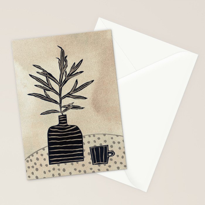 Still Life With a Vase and a Cup of Coffee Stationery Card Gallery Image 2
