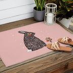 Christmas rabbit - illustration Outdoor Rug Gallery Image 2