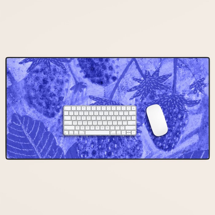 Strawberry Garden in Botanical Blue Desk Mat Gallery Image 1