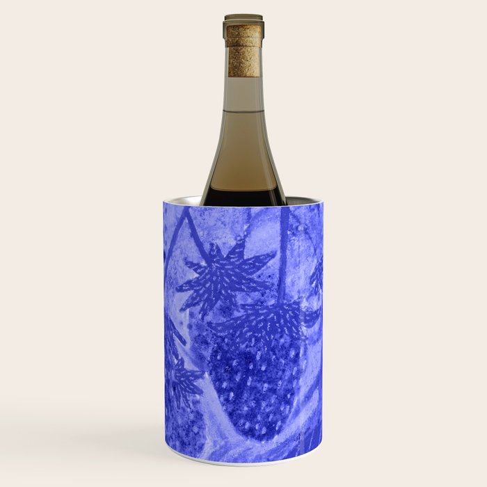Strawberry Garden in Botanical Blue Wine Chiller Gallery Image 3