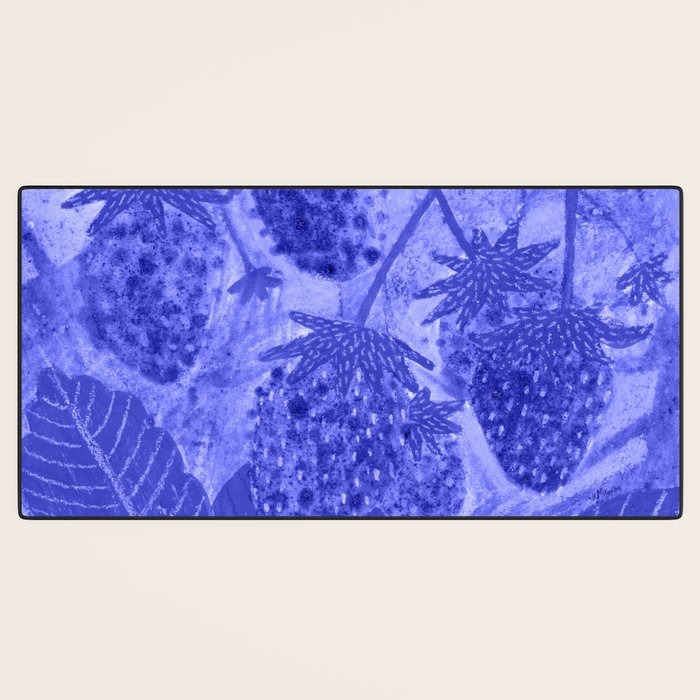 Strawberry Garden in Botanical Blue Desk Mat Gallery Image 3