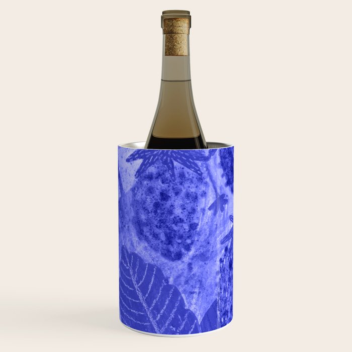 Strawberry Garden in Botanical Blue Wine Chiller Gallery Image 2