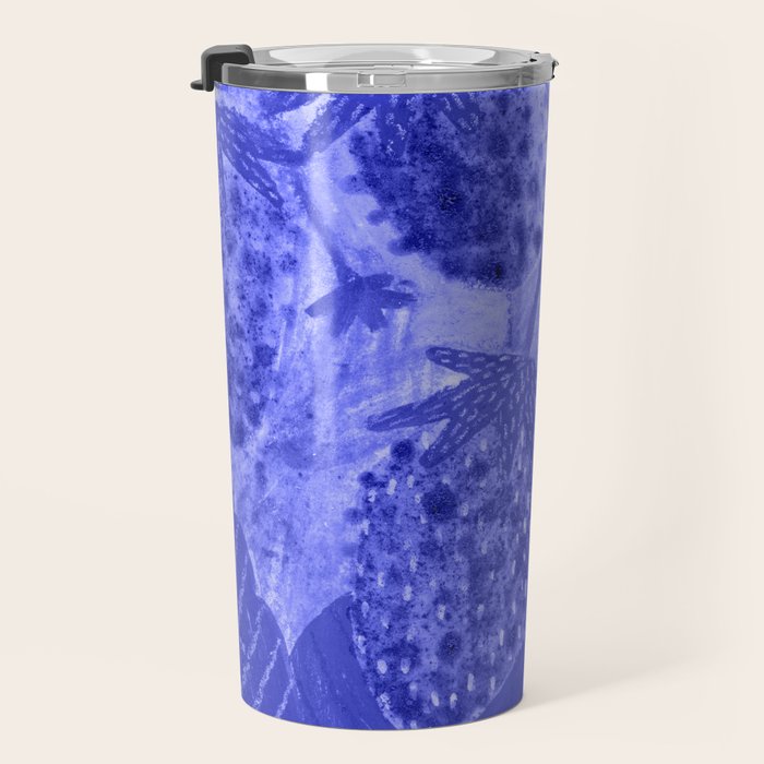 Strawberry Garden in Botanical Blue Travel Mug Gallery Image 3