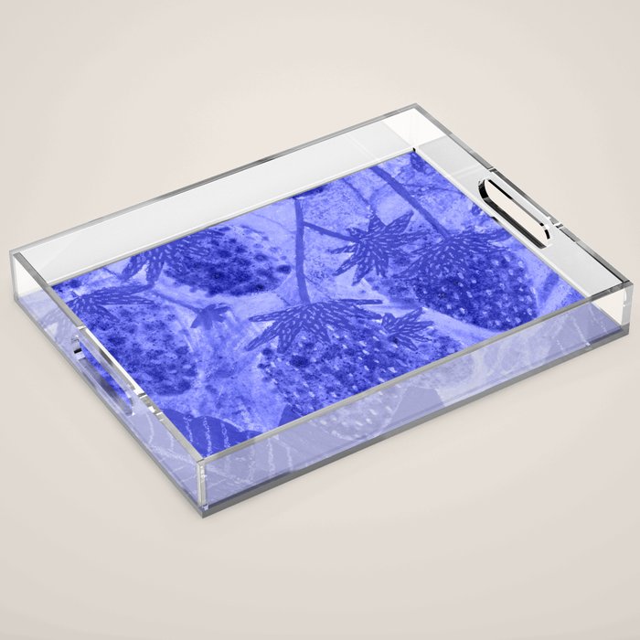 Strawberry Garden in Botanical Blue Acrylic Tray Gallery Image 1