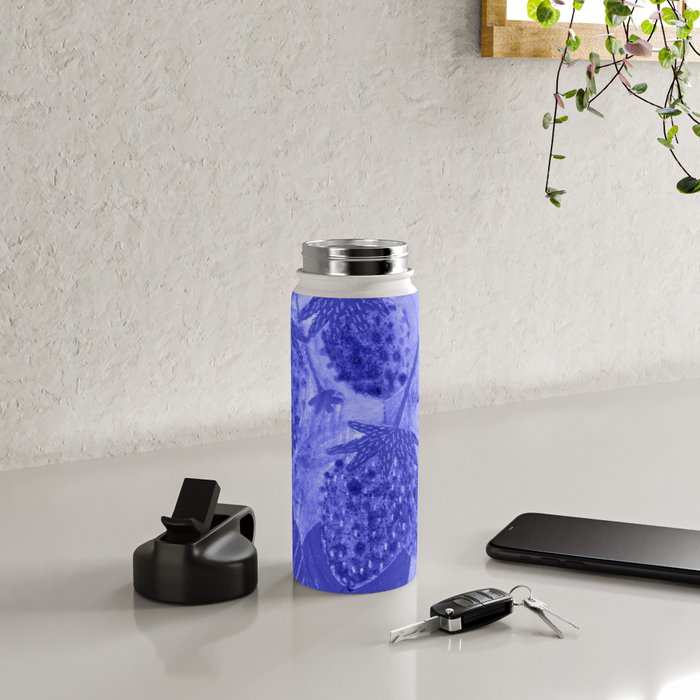 Strawberry Garden in Botanical Blue Water Bottle Gallery Image 4