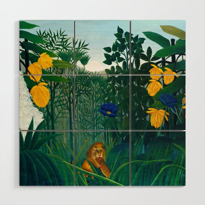 The Repast of the Lion (1907) by Henri Rousseau Wood Wall Art Gallery Image 1