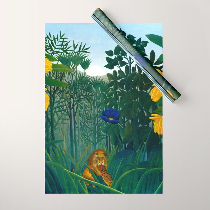 The Repast of the Lion (1907) by Henri Rousseau Wrapping Paper Gallery Image 1