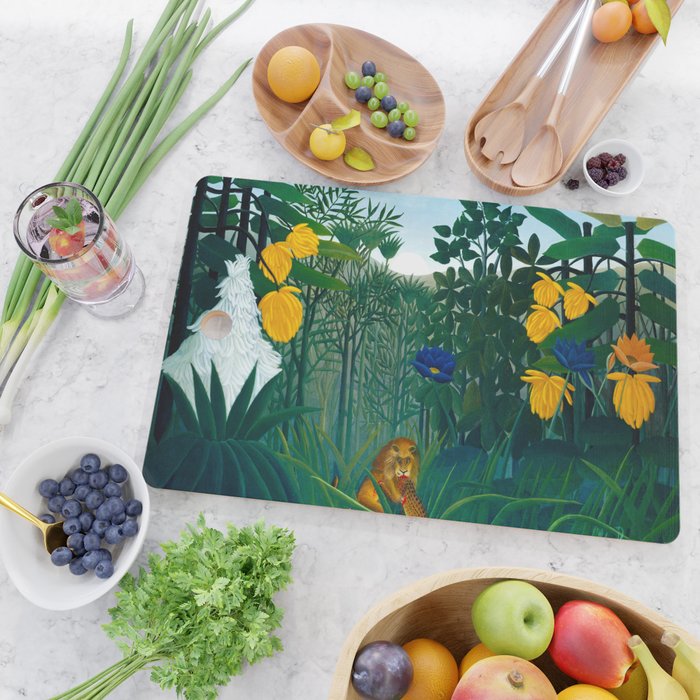 The Repast of the Lion (1907) by Henri Rousseau Cutting Board Gallery Image 2