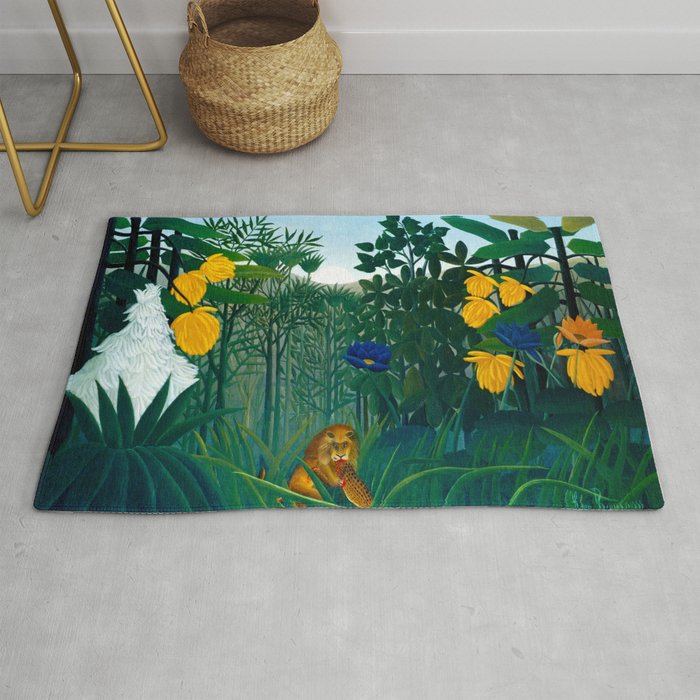The Repast of the Lion (1907) by Henri Rousseau Rug Gallery Image 1