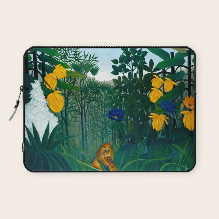 The Repast of the Lion (1907) by Henri Rousseau Laptop Sleeve Gallery Image 1