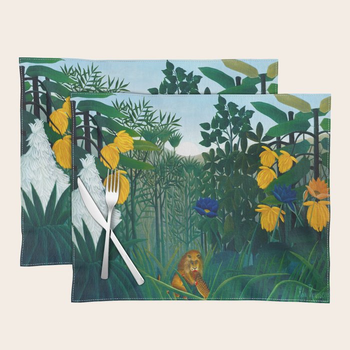 The Repast of the Lion (1907) by Henri Rousseau Placemat Gallery Image 1